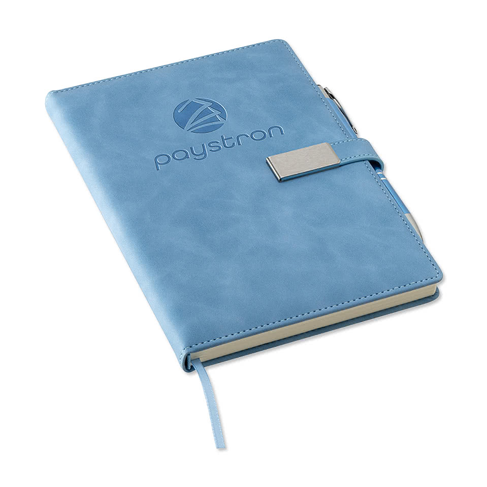 Debossed Thesis Hard Cover Notebook with Magnetic Closure & Pen