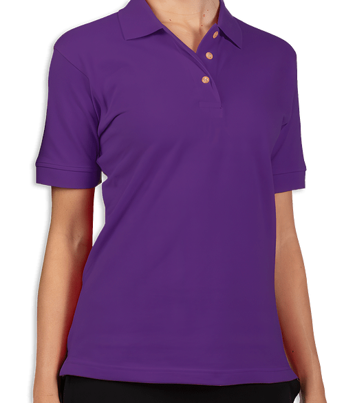 Blue Generation Women's Cotton Pique Polo - Printed in Purple