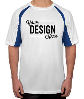 Badger B-Dry Contrast Performance Shirt - Color: White / Royal
