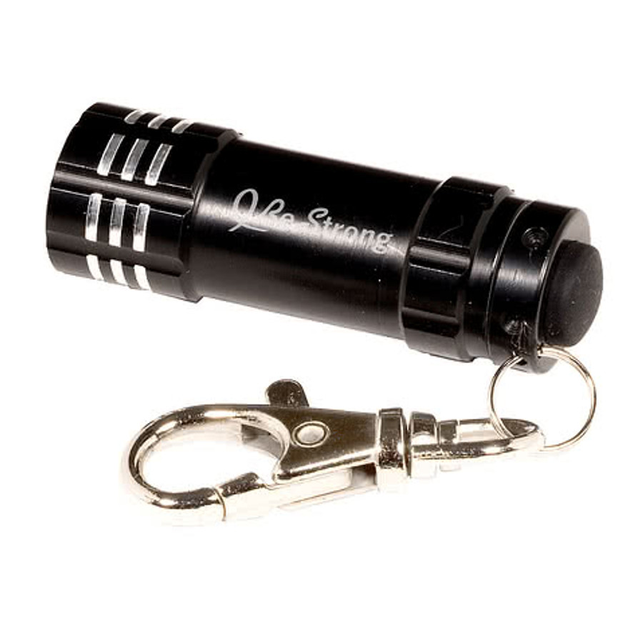 Laser Engraved Micro 3 LED Flashlight Keychain in Black