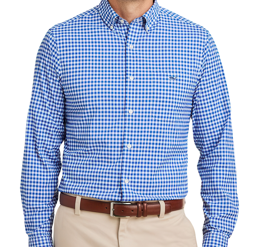 Vineyard Vines On-The-Go Gingham Stretch Performance Dress Shirt-default