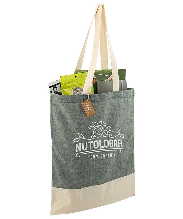 Medium Recycled Cotton Colorblock Convention Tote Bag