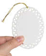 Full Color Vertical Oval Doily Ceramic Ornament