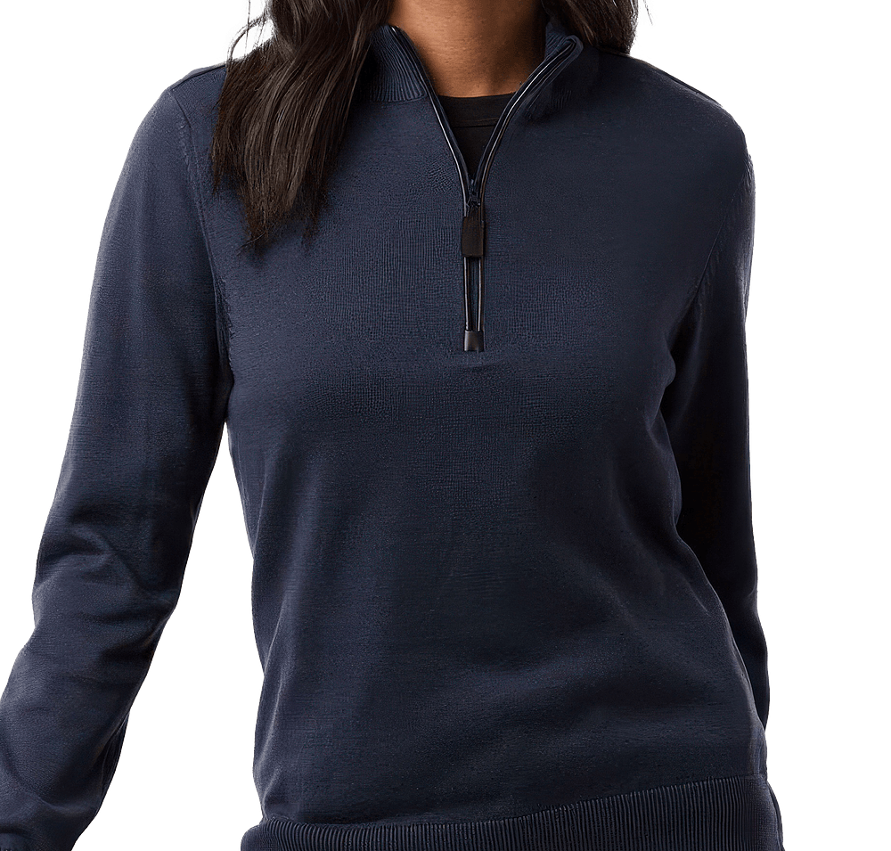 Devon & Jones Women's New Classics Recycled Quarter Zip Sweater-default