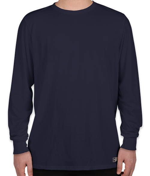 Russell Athletic Essential Performance Blend Long Sleeve T-shirt in Navy