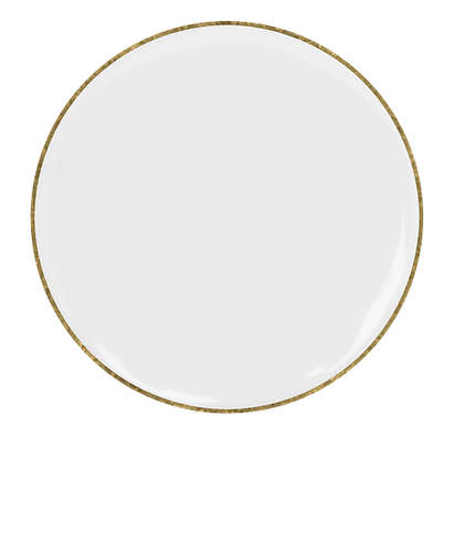 1" Round Lapel Pin - White / Brass