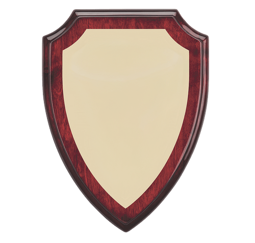Montague/Everett Plaque - Rosewood/Gold in Rosewood