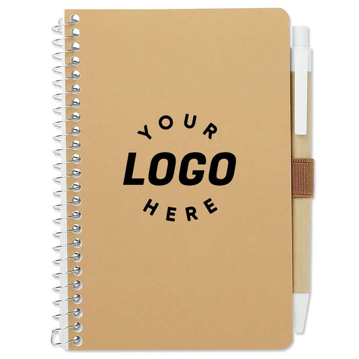 FSC Mix Soft Cover Pocket Spiral Notebook with Pen