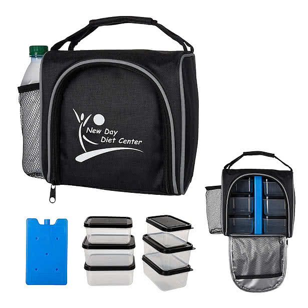 Prep and Chill Lunch Cooler with 6-Piece Container Set