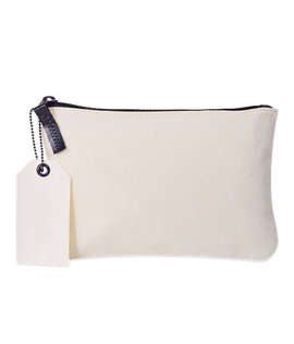 Cotton Zippered Pouch - Color: Natural