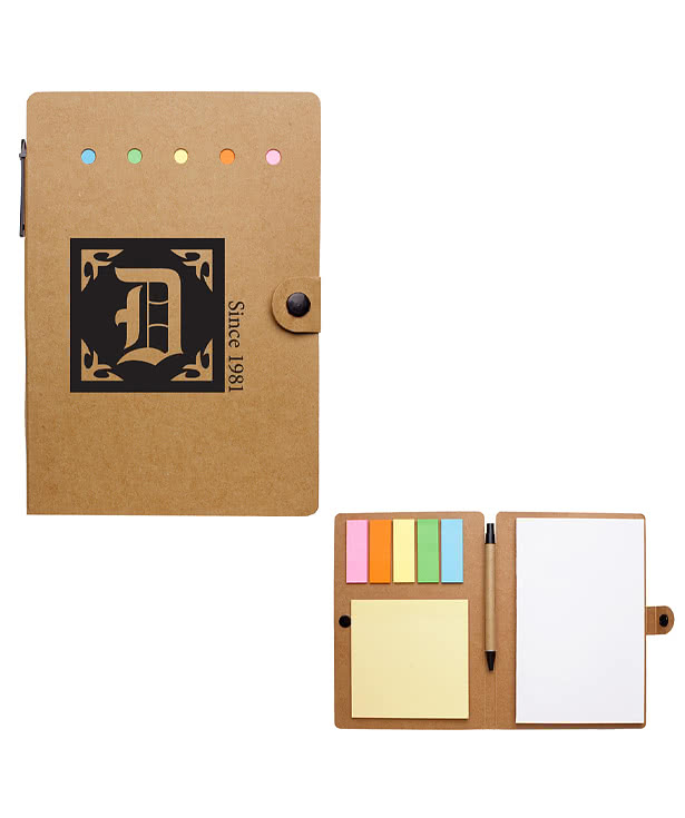 Snap Notebook with Sticky Notes and Pen