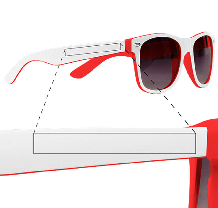 Two-Tone Malibu Sunglasses in Red / White