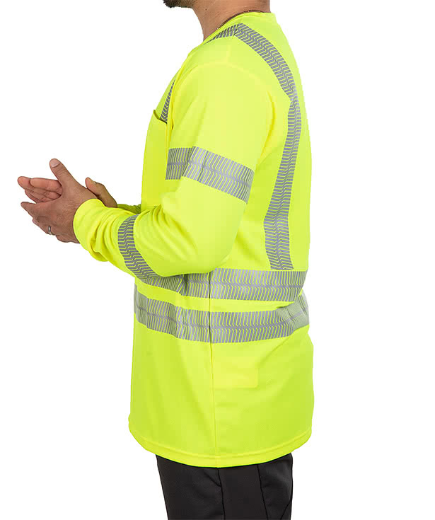 Red Kap Class 3 Hi-Vis Long Sleeve Safety Pocket T-shirt