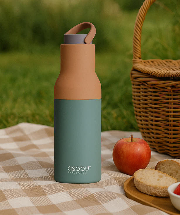 Asobu 22 oz. Metro Insulated Water Bottle with Pop-Up Straw