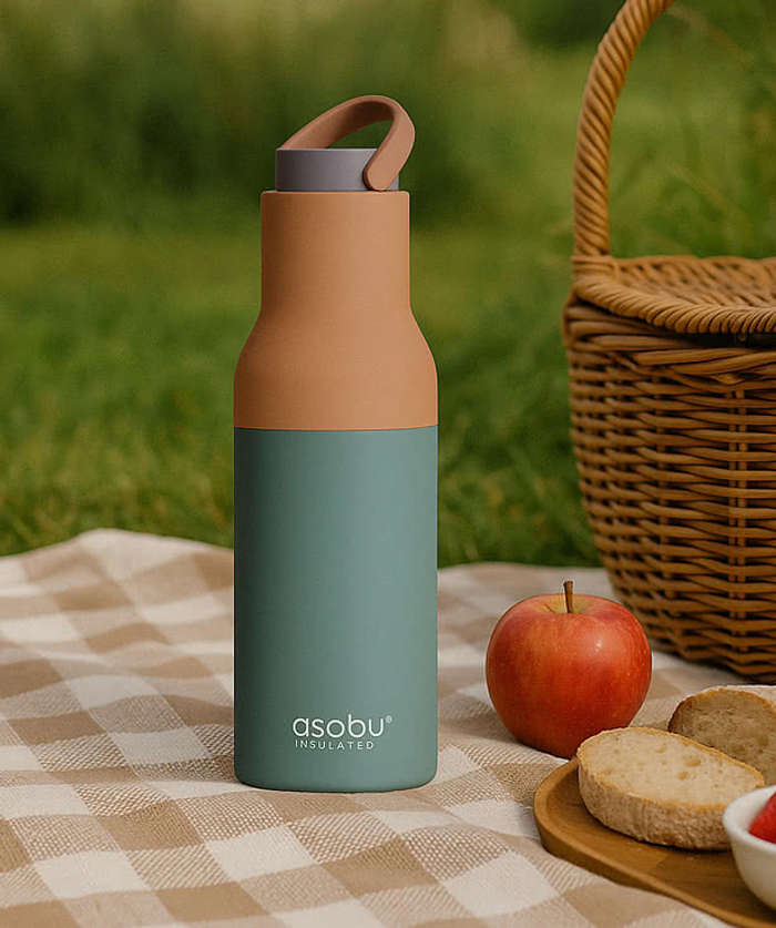 Asobu 22 oz. Metro Insulated Water Bottle with Pop-Up Straw