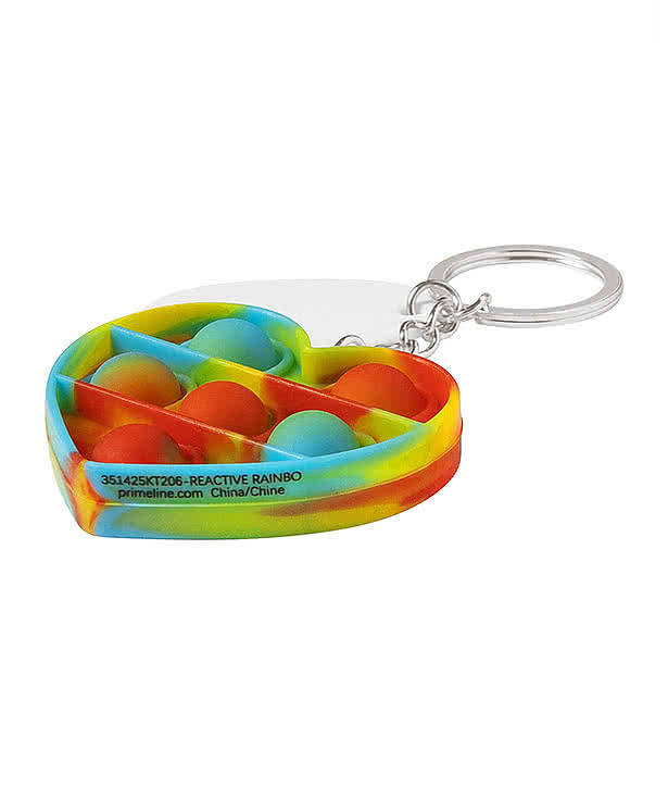 Push Pop Bubble Heart Fidget Keychain