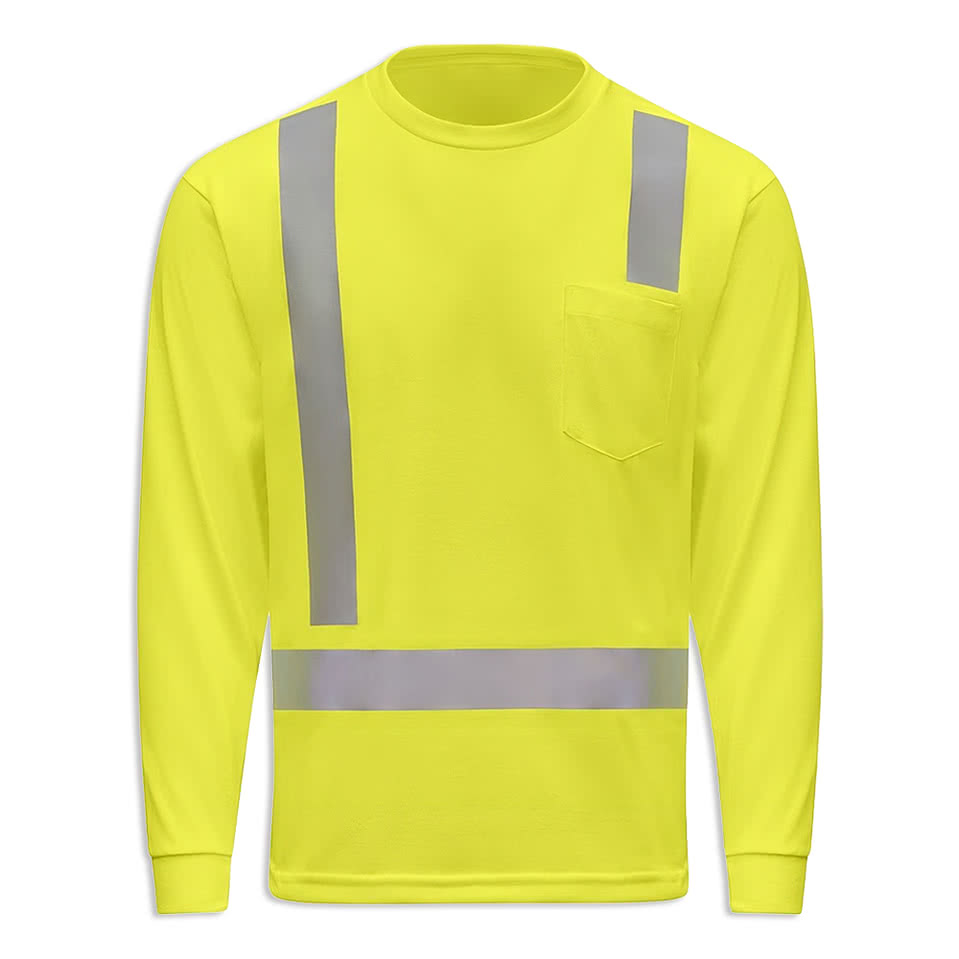 Red Kap Hi-Visibility Long Sleeve Performance Pocket T-Shirt