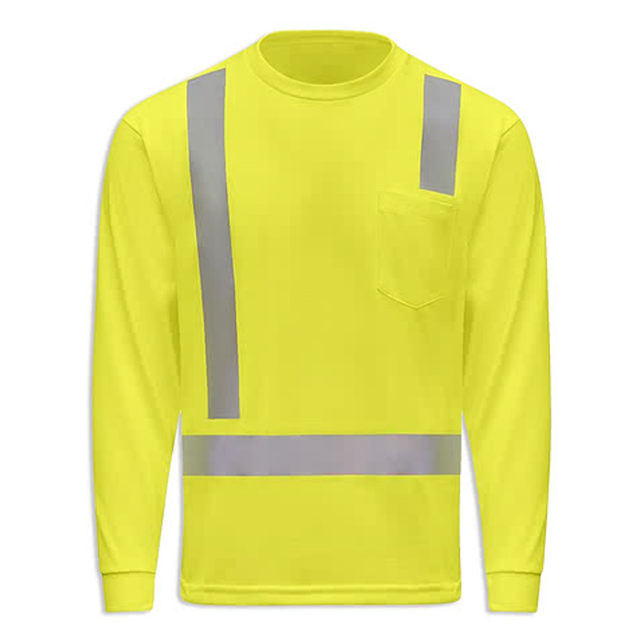 Red Kap Hi-Visibility Long Sleeve Performance Pocket T-Shirt