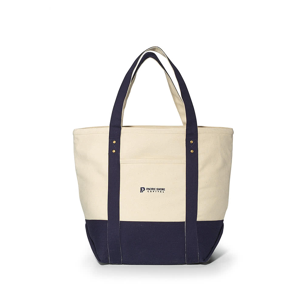 Seaside Zippered Cotton Tote Bag