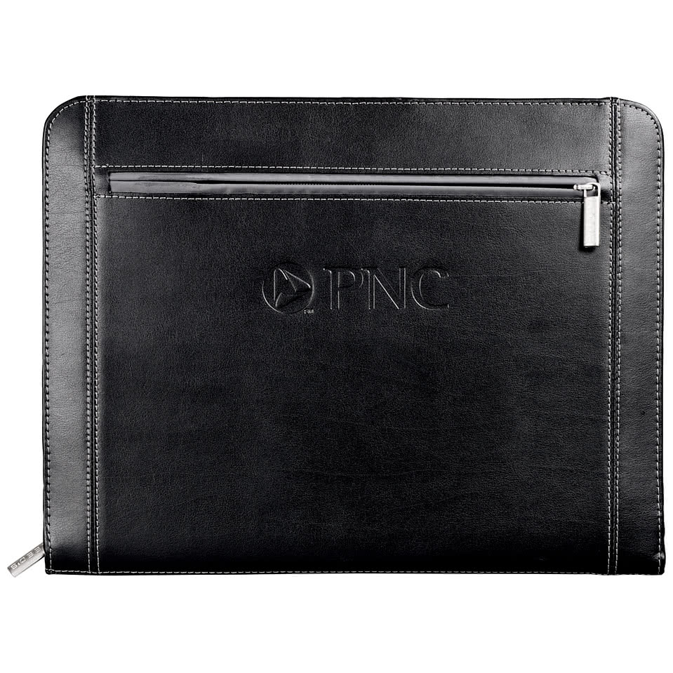 Debossed Metropolitan Zippered Padfolio