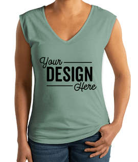 Next Level Women's Slim Fit Festival V-Neck Tank - Color: Stonewash Green