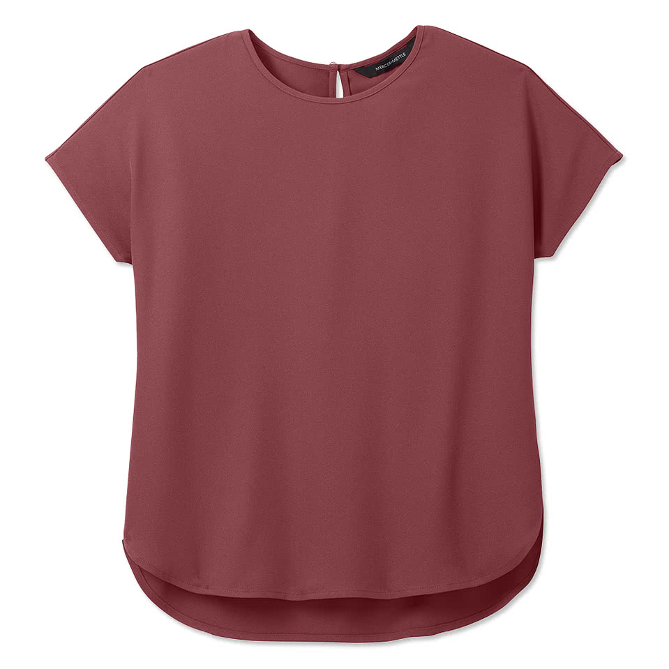 Mercer+Mettle Women's Stretch Crepe Crewneck Blouse