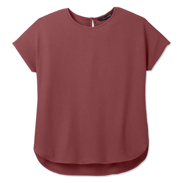 Mercer+Mettle Women's Stretch Crepe Crewneck Blouse
