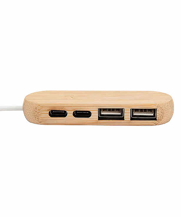 Laser Engraved Bamboo Dual Input USB Hub