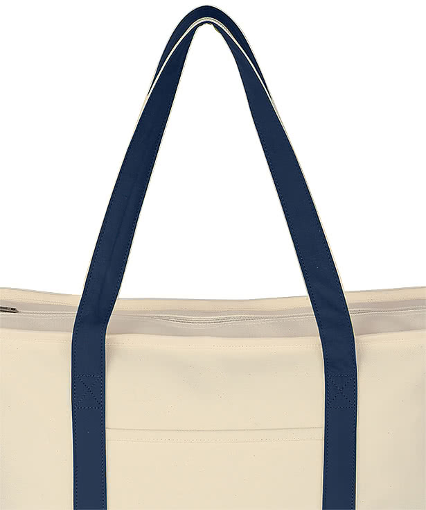 Starboard Large Cotton Canvas Zippered Tote Bag