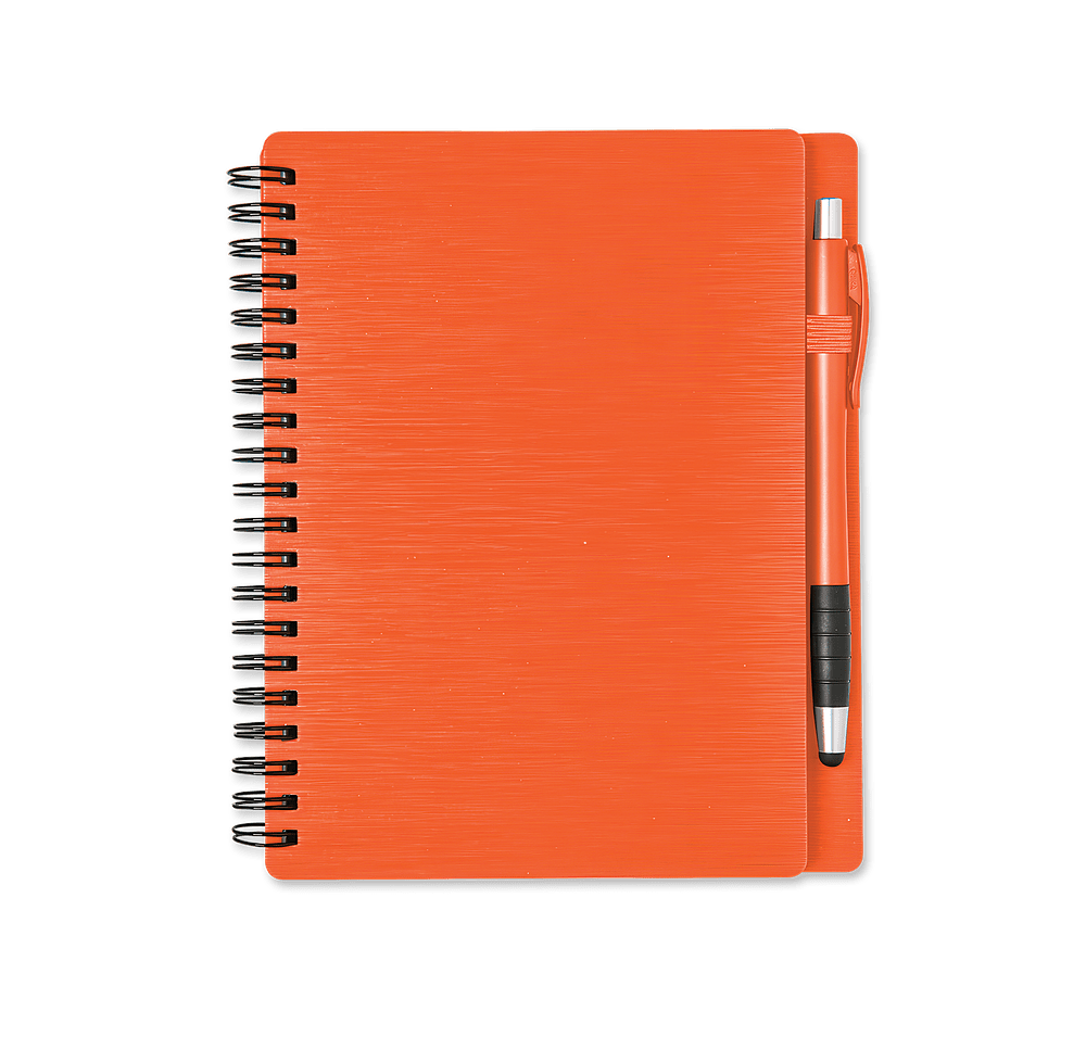 Mercury Hard Cover Spiral Notebook with Stylus Pen-default