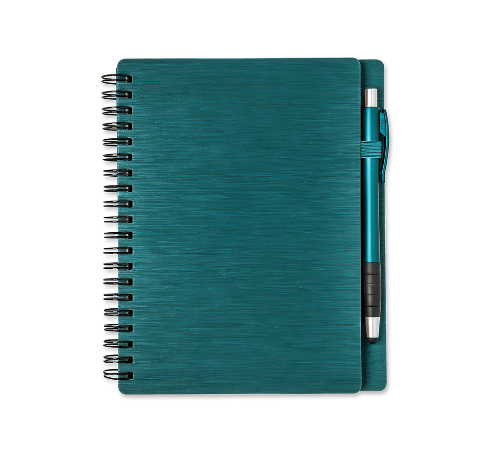Mercury Hard Cover Spiral Notebook with Stylus Pen-default