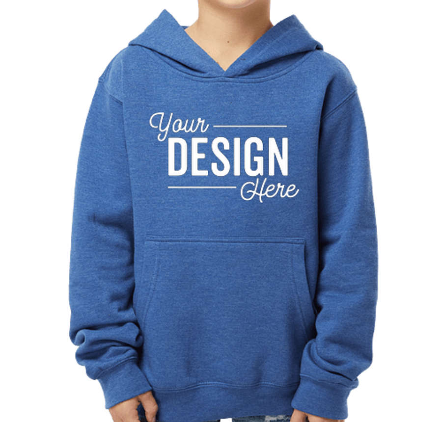 Independent Trading Youth Midweight Pullover Hoodie in Royal Heather