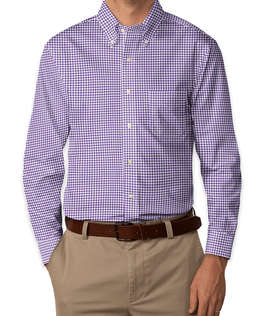 Brooks Brothers Non-Iron Gingham Button Down Dress Shirt - Color: Dark Purple / White (Dk Prpl Wht)