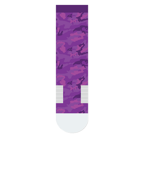 Military Camo Premium Crew Socks in Purple