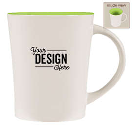 14 oz. Ceramic Two-Tone Citrus Mug - Color: White / Green