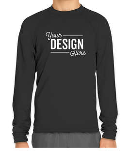Wet Effect Youth Long Sleeve Rash Guard Shirt - Color: Black