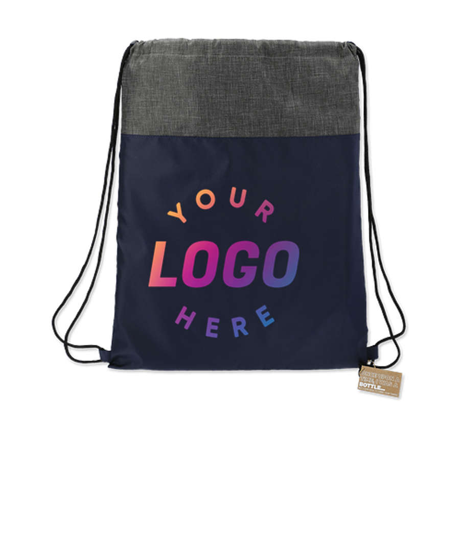 Ash Recycled Drawstring Bag in Navy
