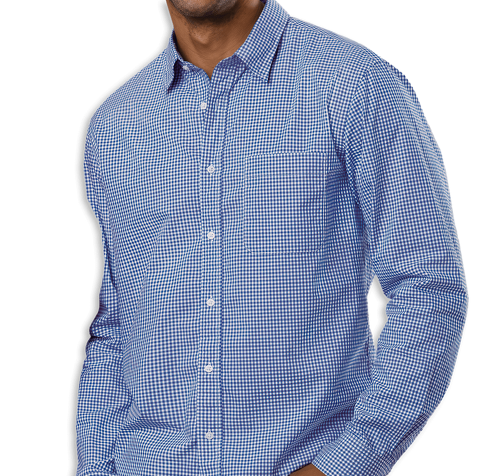 Blue Generation Untucked Gingham Long Sleeve Dress Shirt-default