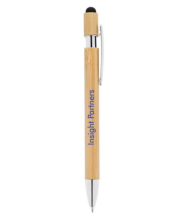 Laser Engraved Bamboo Stylus Pen (black ink)