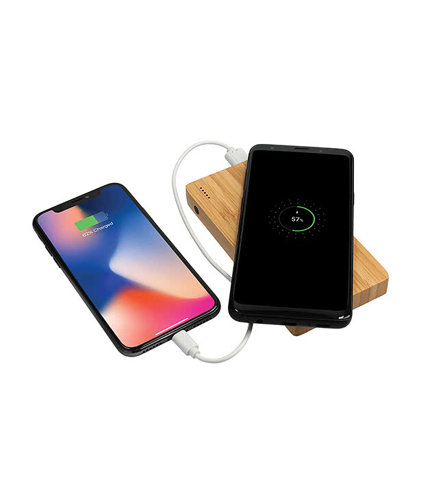 Laser Engraved Plank 5,000 mAh Bamboo Portable Wireless Power Bank