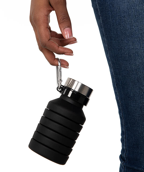 Laser Engraved 18 oz. Zigoo Silicone Collapsible Bottle