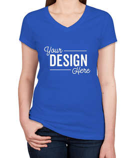 Bella + Canvas Women's Slim Fit Jersey V-Neck T-shirt - Color: True Royal