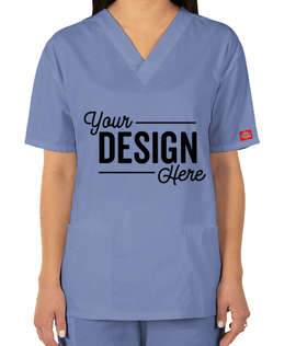 Dickies Women's V-Neck Scrub Top - Color: Ciel Blue