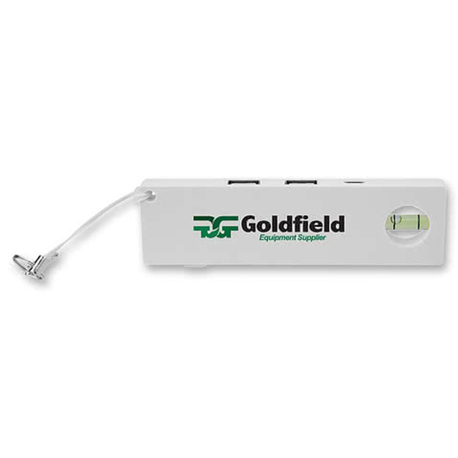 Recycled USB & Type-C Hub with Level & Ruler in WHITE