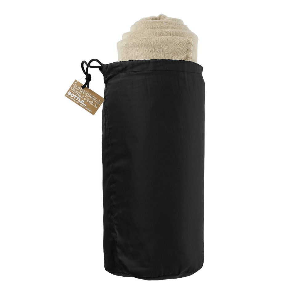 100% Recycled Fleece Blanket with Recycled Pouch-default