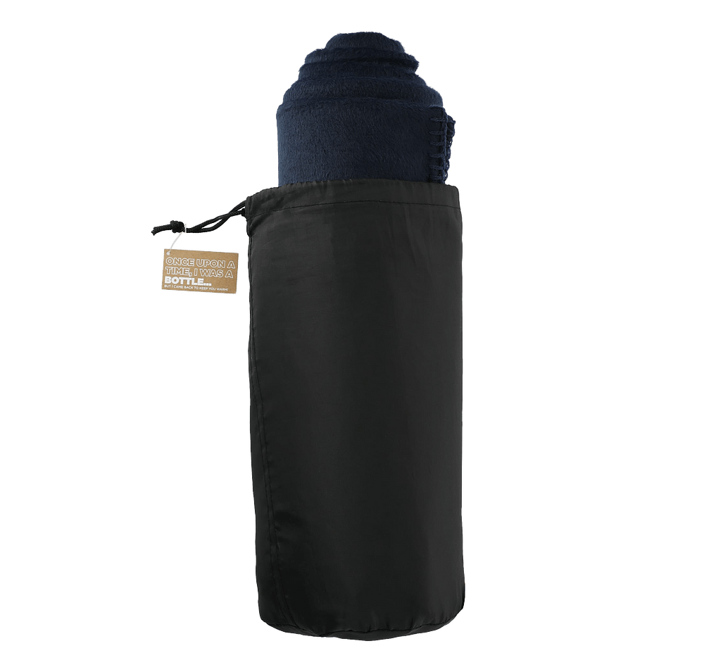 100% Recycled Fleece Blanket with Recycled Pouch-default