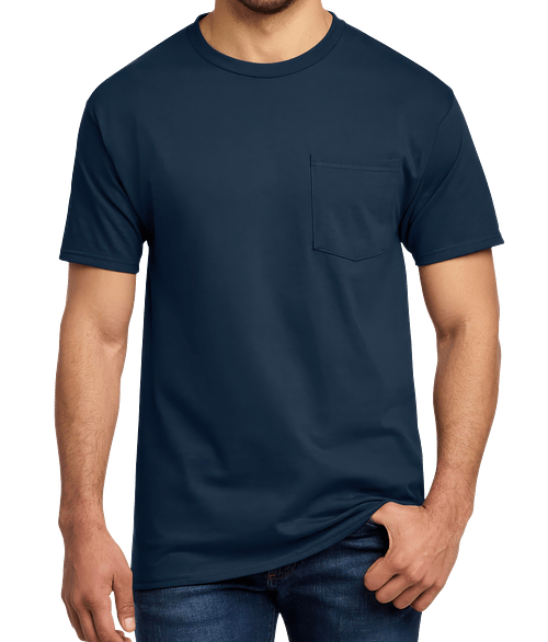 Port & Company Essential Pocket T-shirt in Navy