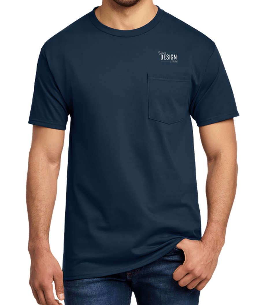 Port & Company Essential Pocket T-shirt in Navy