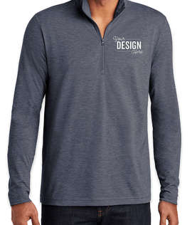 Sport-Tek Tri-Blend Quarter Zip Performance Shirt - Color: Navy Heather