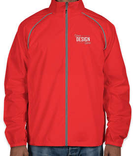 Elevate Egmont Packable Contrast Zipper Windbreaker - Color: Team Red / Steel Grey
